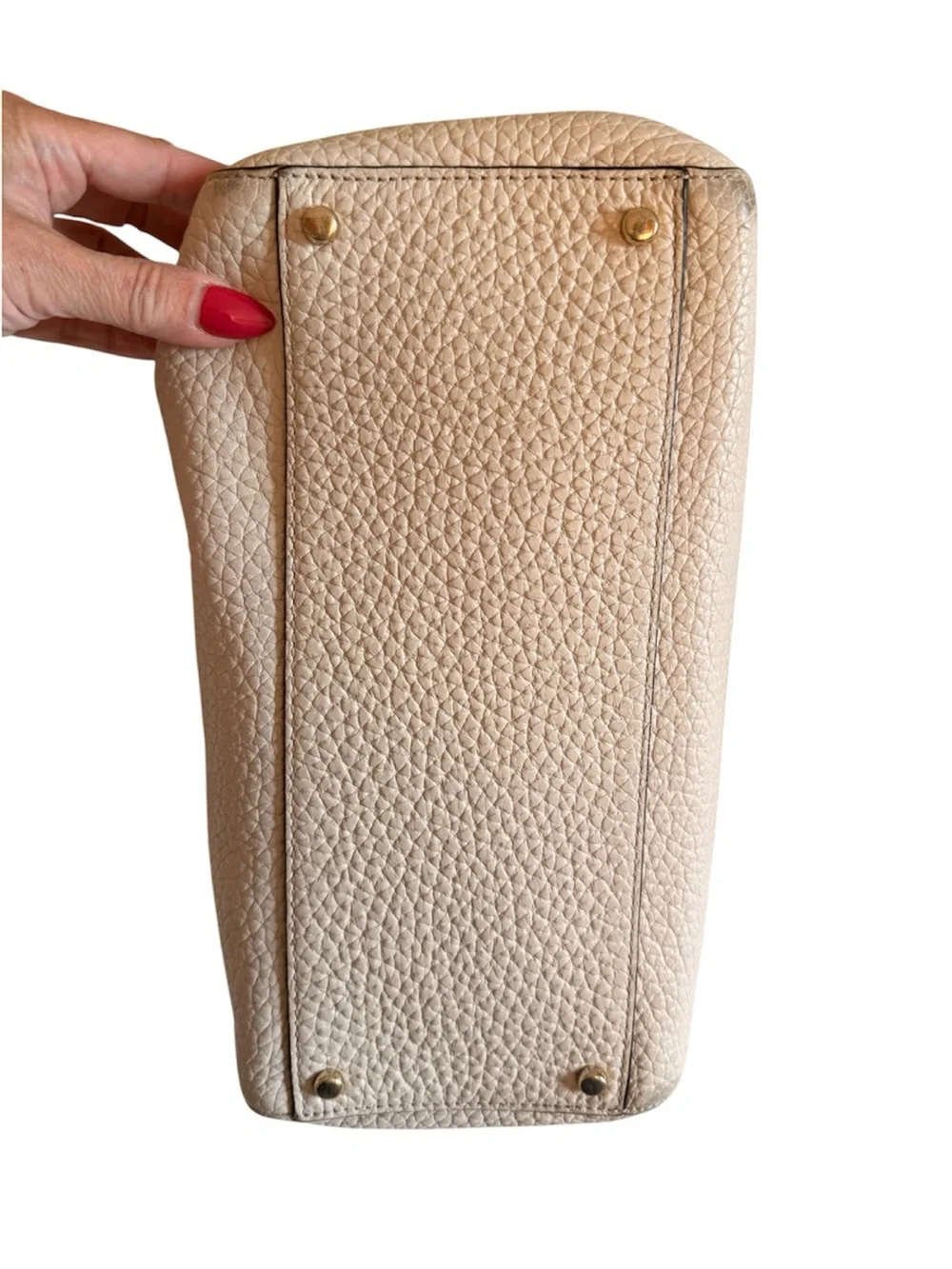 Kate Spade Pebbled Leather Top-Handle Satchel in Cream